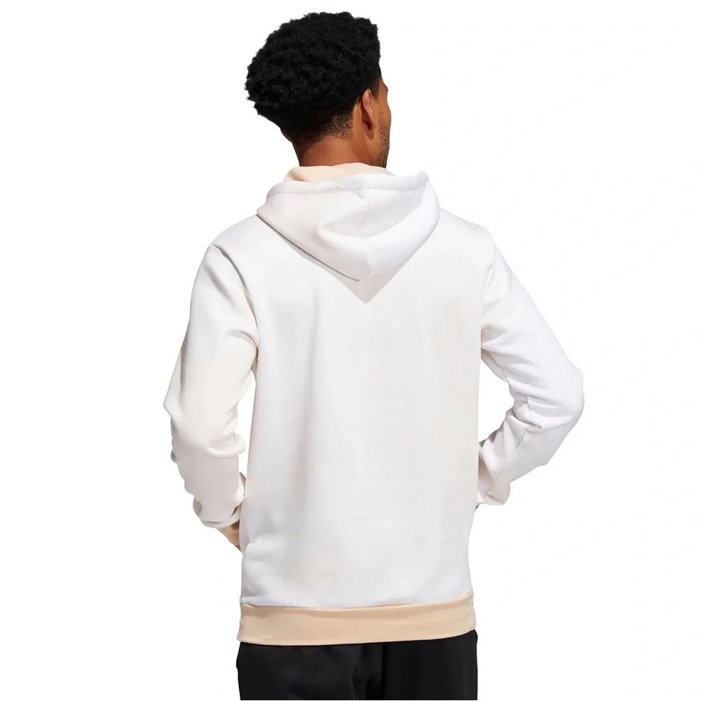 NWT Adidas Men’s Athletic Dept Fleece Hoodie in White/Halo Blush